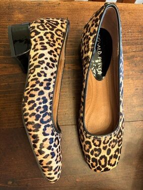 Donald J. Pliner Leopard-Print Ballet Flats with Black Heel Trim